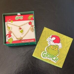 New In Box-Dr. Seuss Grinch Bracelet-Gold Flash Plated!